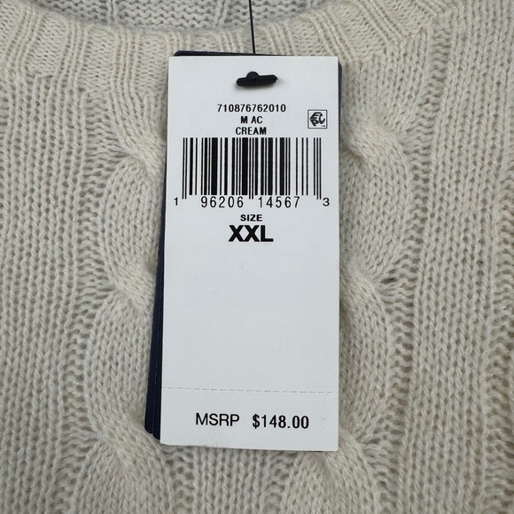 Polo Ralph Lauren Mens Cream Cable Knit Wool Cashmere Sweater XXL NWT - Picture 5 of 11